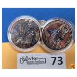 Dual Colorized Copper Round of Anubis - Guardian of the Dead
