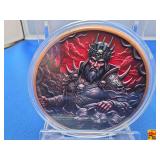 2026 Republic of Liberia 5 oz Colorized Copper Coin with image of a Dark Bearded King