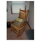 Wooden Rocking Chair with Woven Seat and Back