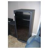 Black Media Storage Cabinet with Glass Door
