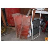 Pair of Red Metal Ramps and Step Stool
