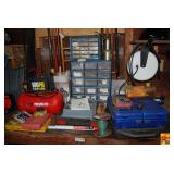 Assorted Pneumatic Tool Sets and Storage Organizers