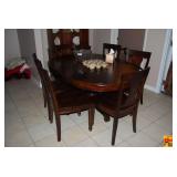 Dark Wood Dining Table and Chair Set