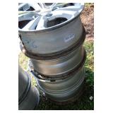 Set of Four Silver Alloy Vehicle Wheels