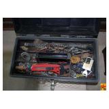 Plastic Tool Box with Assorted Hardware and Electrical Components
