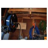 Retractable Air Hose Reel with Blue Hose and Additional Air Hoses