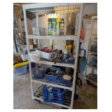 Plastic Storage Shelving Unit With Miscellaneous