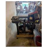 Masterbend Systems 4 1/2" Band Saw on Rolling Metal and Wood Work Table