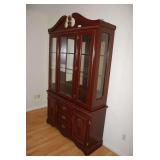 Traditional Cherry Wood China Cabinet Hutch