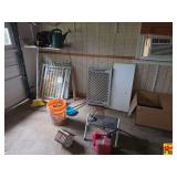 Assorted Items: Brooms, Totes, Gas Cans & More