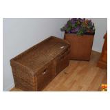 Wicker Storage Trunk & Wicker Hamper