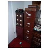 Wooden Six-Drawer Desktop File Cabinet with Brass Pulls