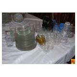 Assorted Glassware and Tableware Lot including Plates, Cups, and Tumblers