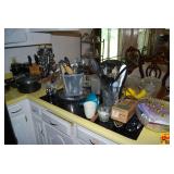 Kitchenware Assortment including Utensils, Glassware, and Hamilton Beach Electric Knife