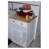 Kitchen Island Cabinet with Wood Top and Storage