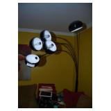 Five-Light Black and White Arching Floor Lamp