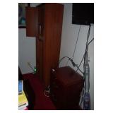 Wooden Two-Drawer File Cabinet and Matching Tall Storage Cabinet