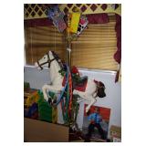 Carousel Horse Display on Brass Coat Tree Stand