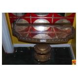 Ornate Half-Moon Console Table with Pedestal Base