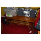 Wooden Audio Cabinet and Table (Items on Top Is Lot 114)