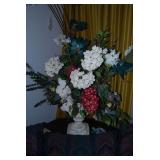Large Artificial Floral Arrangement in Decorative Urn