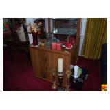 Home Decor Assortment Including Vases, Pillar Candles, and Candle Holders