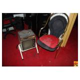 Singer Caramate II Slide Projector Unit and Metal Accent Chair