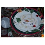 Porcelain Dinnerware Set with Floral and Botanical Motif