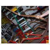 Traditional Wood and Metal Scythe with Curved Snath