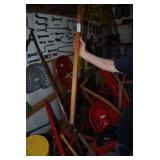 Wooden Handle Agricultural Tool with Metal Hardware