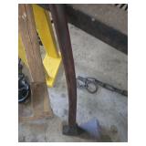 Broad Axe with Wooden Handle and Broad Blade