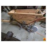 Wooden Push Seeder Planter with Metal Gears and Hopper