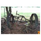 Metal Farm Implement Frame with Steel Lug Wheels