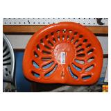 Orange Painted Cast Iron Implement Seat