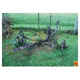 Cast Iron Horse Drawn Walking Plow with Seat and Steel Wheels