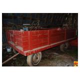 Red Pull Behind Wagon with Rubber Wheels (Items inside the Wagon are not Included)