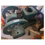Green Stationary Hit and Miss Engine with Dual Flywheels