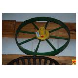 Painted Metal Spoke Wheel with Yellow Hub