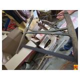 Large Wood Frame Crosscut Saw with Tension Rod