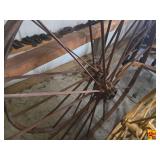Pair of Large Iron Implement Wheels with Hub Gears