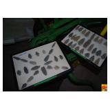 Two Display Cases of Arrowheads