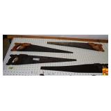 Lot of Assorted Hand Saws with Wooden Handles