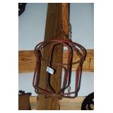 Red Painted Metal Hanging Basket with Chain