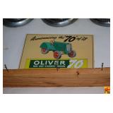 Lot of Two Metal Signs Featuring Oliver Tractor and Chevrolet Automobile Advertisements