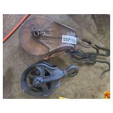 Two Pulley Blocks with Iron Hardware
