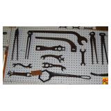 Assorted Cast Iron Farm Implement Wrenches and Pliers Collection