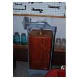 Cast Iron and Wood Standing Butter Churn with Pulley Drive