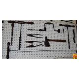 Assorted Hand Tools and Equipment Wall Display