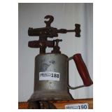 Metal Blow Torch with Red Wooden Handle and Valve Controls