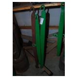 Three Metal Farm Single-Tree Bars with Hooks